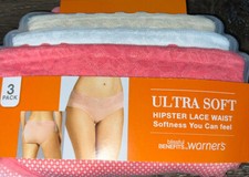 Warners Womens Hipster Underwear Panties Polyester Blend 3-Pair Lace H  3XL