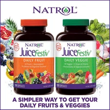 FREE SHIPPING - Natrol JuiceFestiv Daily Fruit & Veggie, 240 Capsules