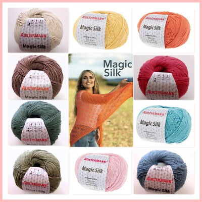 MAGIC SILK , 100% Seide,  50 g, 159,00  /1kg,Sommergarn, Häkelgarn,Strickgarn