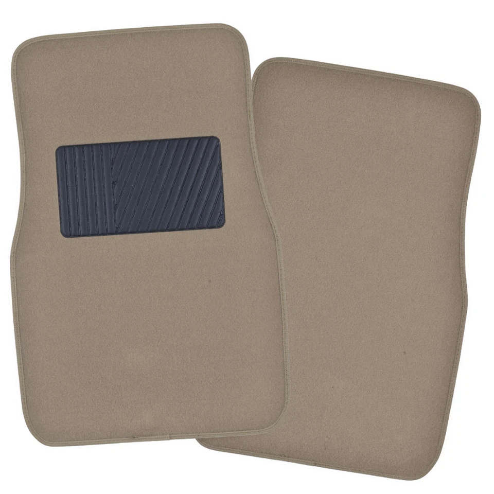 Juego de fundas de asiento de coche todo beige con 4 alfombrillas acolchadas para interior de coche Foto 3 de 4