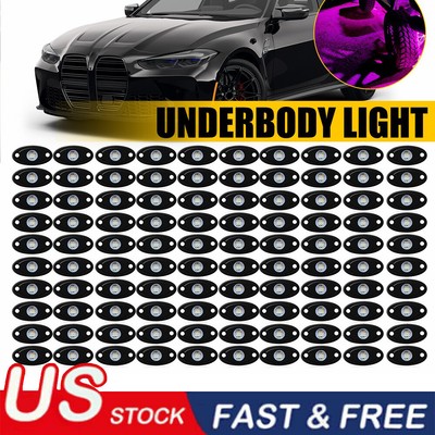 100x Purple LED Rock Light Kit Off-Road Truck Golf Cart Underbody Wheel Lights