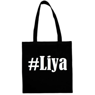 Tasche Beutel Baumwolltasche #Liya Hashtag Einkaufstasche Schulbeutel Turnbeutel