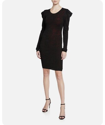 milly long sleeve dress Adele Embroidered Mesh Long Sleeve Dress in Black
