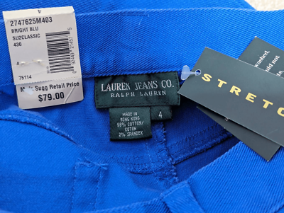 専用1 Lauren Ralph Lauren Women's Bright Blue Classic Straight-Leg Jeans