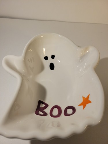 Halloween Spooky Cute Ghost Glazed Ceramic Candy Dish - Picture 3 of 6