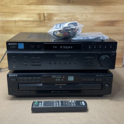 Sony STR-DE197 AV Stereo Receiver + Remote / Sony 5 Cd Changer CDP-CE375 Bundle