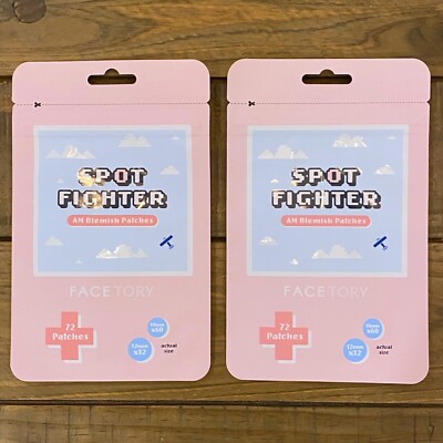 FACETORY Spot Fighter AM Blemish Patches 72 Count X2 Korean Skincare US Seller