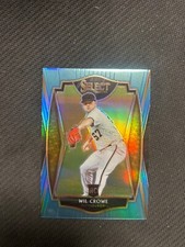 2021 Panini Select Baseball Premier Level Carolina Blue Prizm /35 RC Wil Crowe