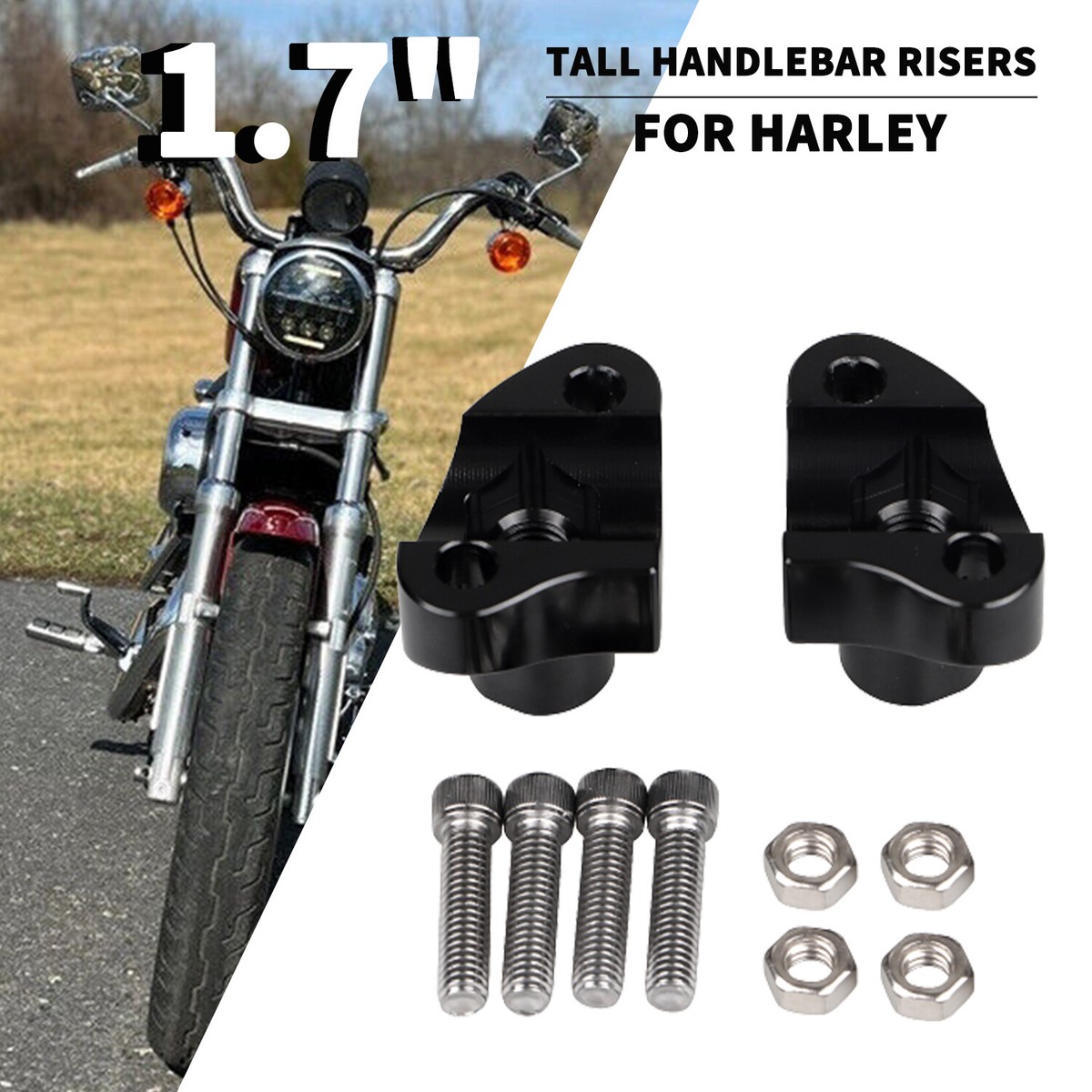 1 Inch Handlebar Riser Extensions For Harley Davidson Touring Models ...