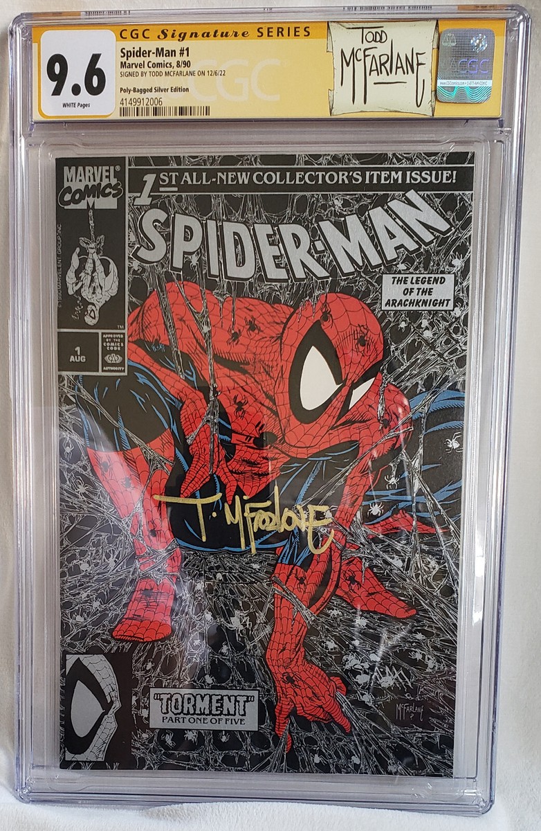 SPIDER-MAN #1 SILVER CGC 9.6 Signed Todd McFarlane Bagged Edit