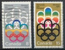 Canada 1973 1976 Olympic Games 1st issue set SG 762-763 used C156