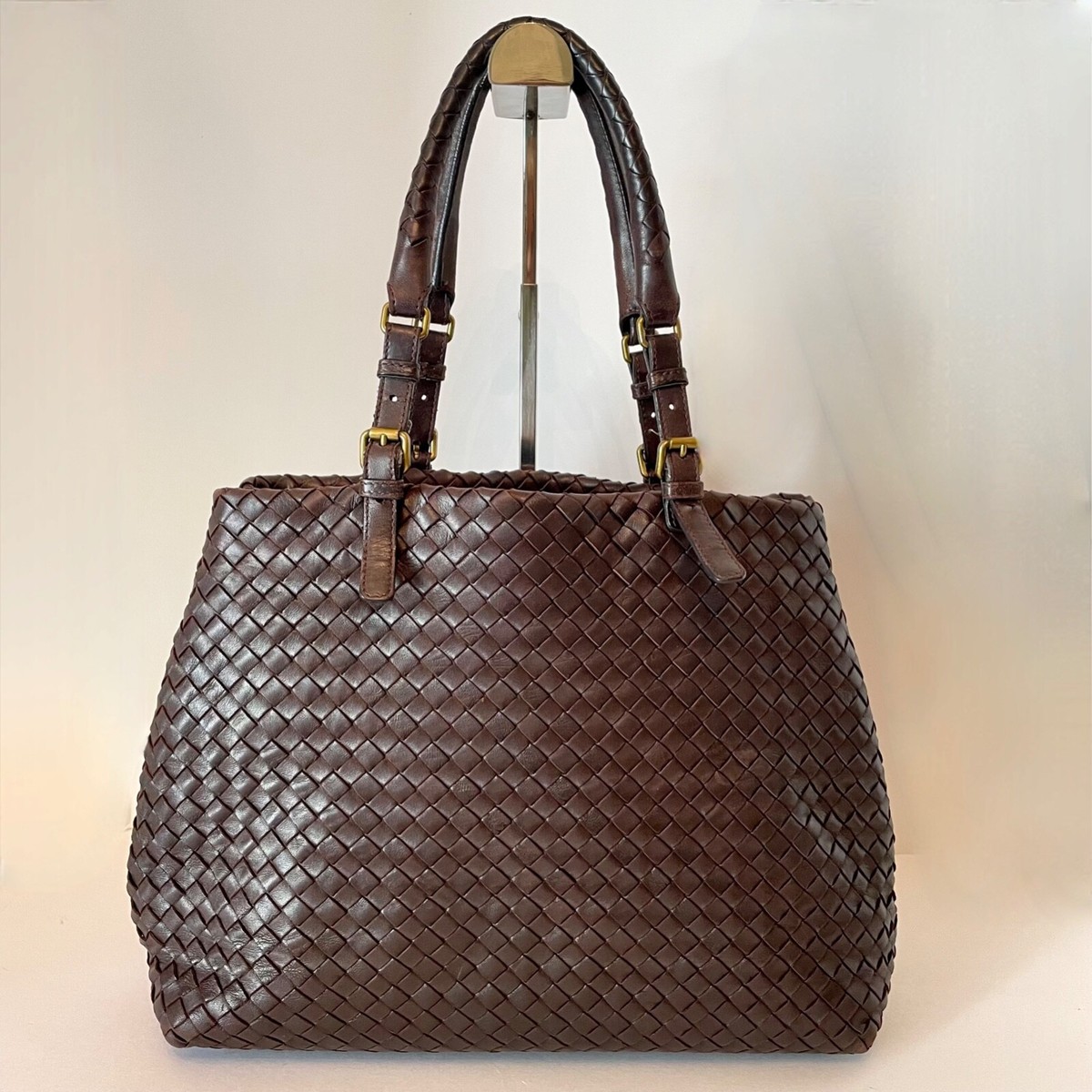 Bottega Veneta Intrecciato Brown Leather Medium Cesta Tote