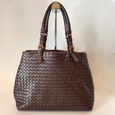 Bottega Veneta Intrecciato Brown Leather Medium Cesta Tote