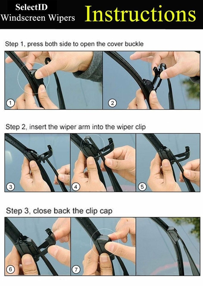 Details about 22 & 22 Windshield Wiper Blades Bracketless J-HOOK OEM