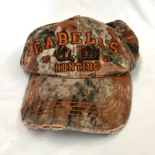 Cabela  s Camouflage Baseball Cap Youth Size Adjustable Hunting Hat Distressed
