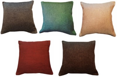 JUTE CUSHION COVERS 17''x17'' SQUARE DECORATIVE SCATTER THROW WOVEN EFFECT ZIPPED