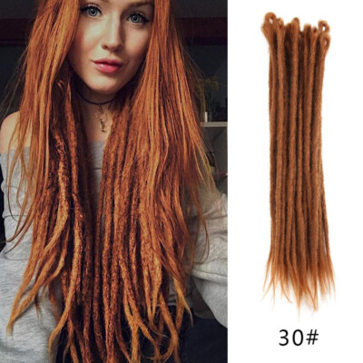 5 Strand Auburn Brown Dreadlocks Pre-looped SE Dreads Crochet Dreads Extensions