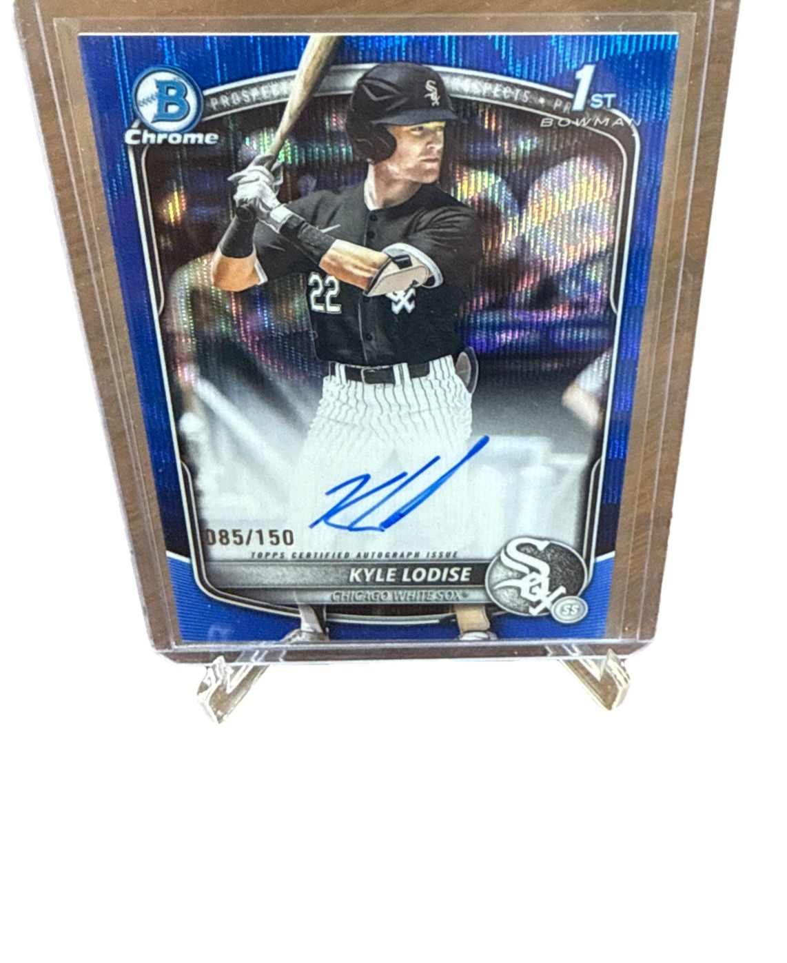 2025 Bowman Draft Kyle Lodise Chrome Auto Blue Wave Refractor 1st #/150