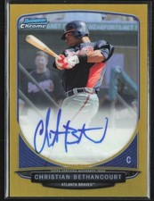 Christian Bethancourt 2013 Bowman Chrome Gold Refractor Auto /50 #BCP-CB Atlanta
