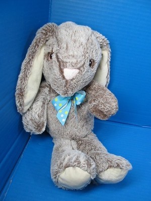 Greenbrier Bunny Rabbit Plush Stuffed Animal Tan Polka Dot Bow Pink Nose 16 