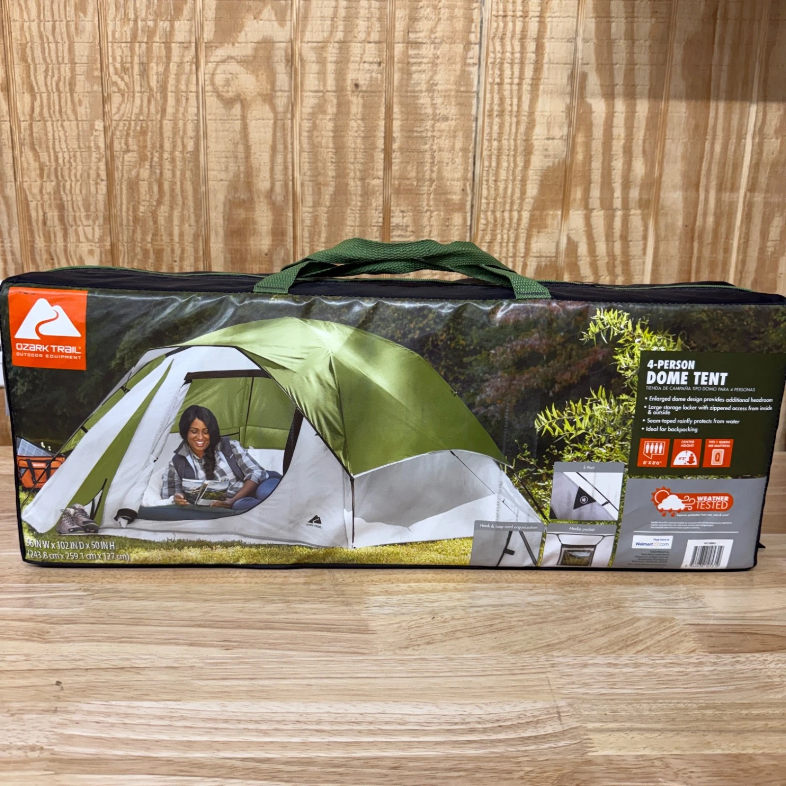 Ozark Trail, 4-Person Clip & Camp Dome Tent, 8' x 8.5'x 50”, 7.87 lbs