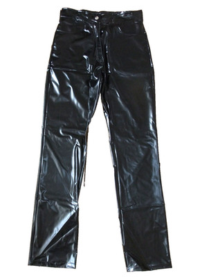 PVC Hose Plastikjeans XS schwarz glänzend Rollenspiel Vinyl Kleidung PUL