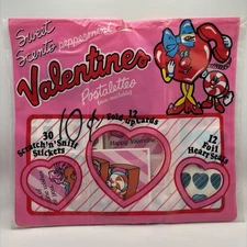 New Sealed Vintage 80's Scratch 'n' Sniff Peppermint Stickers Valentines