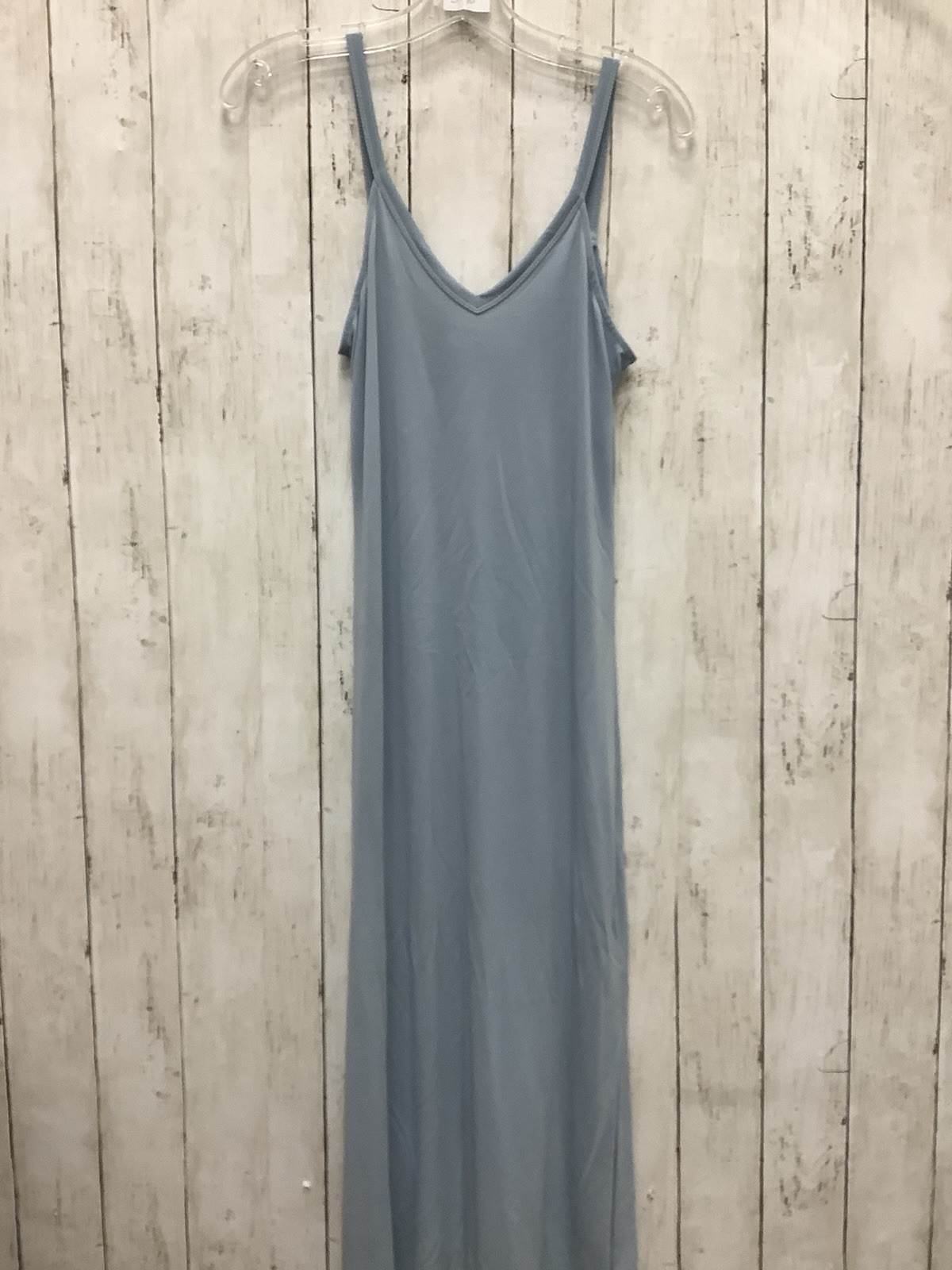 Double Zero Icy Blue Sleeveless V-Neck Maxi Slip Dress, Size Small