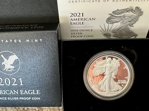 Photo of a 2021-W American Silver Eagle Proof from an eBay listing that sold on Jul 21, 2026