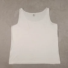JCP Womens White Tank Top Sleeveless Round Neck Knit Solid Pullover Size 3X