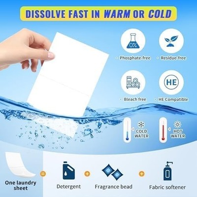Laundry Detergent Sheets, 200 Loads Fresh Linen Scent Laundry Soap Washing NoHIS