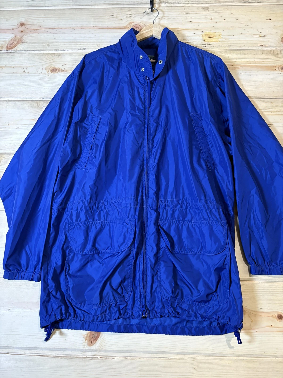 Woolrich Jacket Mens Medium Blue Mesh Lined Vented Windbreaker Raincoat Outdoor