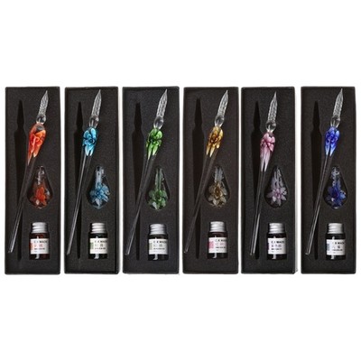 Glass Dip Pen Kit Handmade Handwriting Outdoor Traveling Sketch Portable Tool