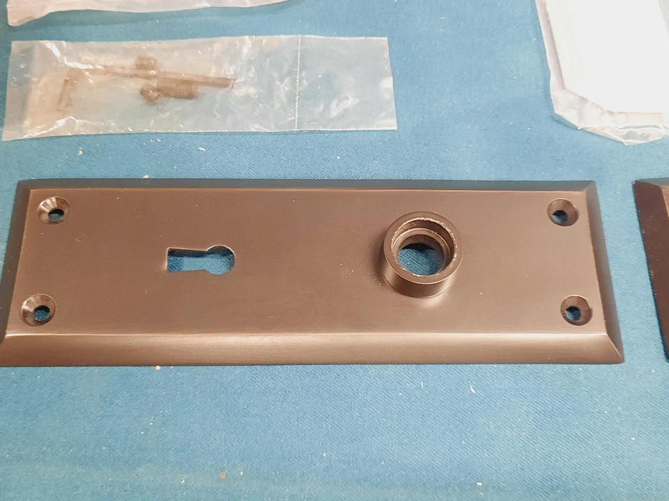 Nostalgic Warehouse 724774 NY Juego de perillas de puerta de privacidad de latón rosa cristal LEER Foto 4 de 4