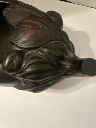ASIAN Japanese Bronze Eggplant Shaped GOURD BOWL - Picture 8 of 14