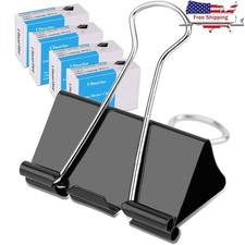 Large Binder Clips 40 Pack Tempered Steel Paper Clips Office Kitchen Use