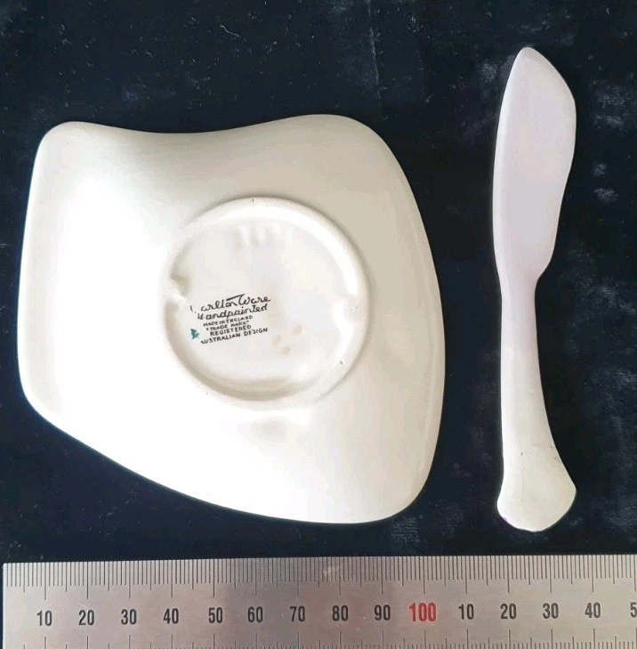 Vintage Carlton Ware Butter Dish & Knife Morning Glory - image 2 of 2