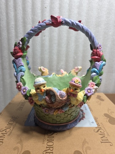 New - Jim Shore "Easter Cheer Found Here" Easter Basket W/ Eggs Enesco 6008810 - Afbeelding 7 van 18
