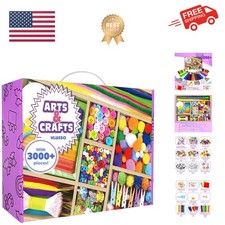 3000Pcs DIY Arts and Crafts Supplies Kit for Kids - Kids Craft Kits Art Suppl...