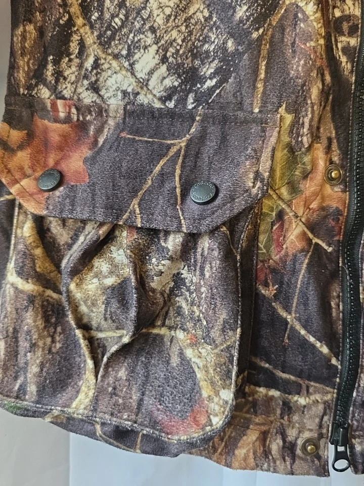 Cabela's 儿童迷彩狩猎夹克青少年尺寸小号无帽 6 个口袋 — 第 3/4 张图片