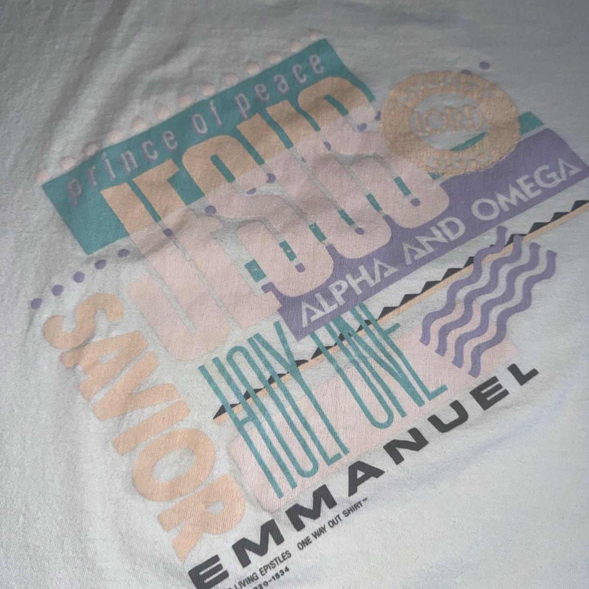 VTG Living Epistles T-shirt God Jesus Emmanuel Christian XXL Made USA 80s Read View 4
