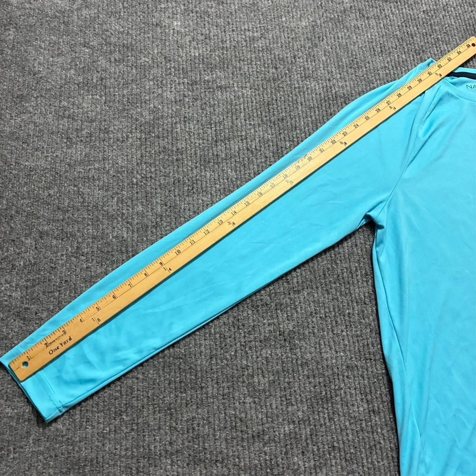 Camisa de manga larga Nautica para hombre talla M azul calce clásico UPF que absorbe la humedad Foto 3 de 4