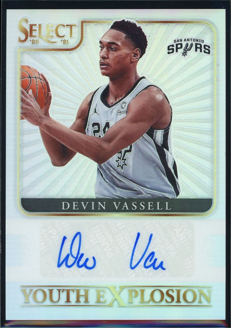 Devin Vassell 2020-21 Panini Select #YES-DVS Youth Explosion Rookie Auto Spurs