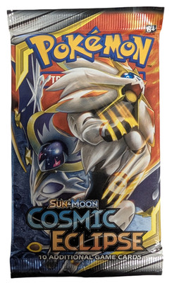 Pokémon TCG Sun & Moon Cosmic Eclipse Booster Pack Solgaleo & Lunala Art