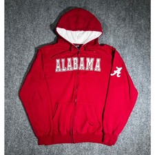 Alabama Crimson Tide Zip Hoodie Large Red Full Zip Sweatshirt Large