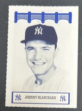 1992 The Wiz/AT&T Yankees Of The 50’s Johnny Blanchard Card NNO Poor Debris O/C
