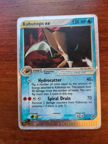 Pokemon EX Sandstorm Kabutops Holo Card 97/100 Used