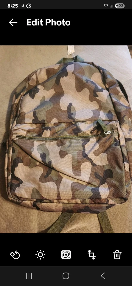 Nueva Mochila para Laptop Antigua Azul Marino Camuflaje Verde Ejército Talla Única Reciclada  Foto 4 de 4