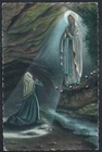 Holy card antique postale of Virgin de Lourdes image pieuse santino estampa