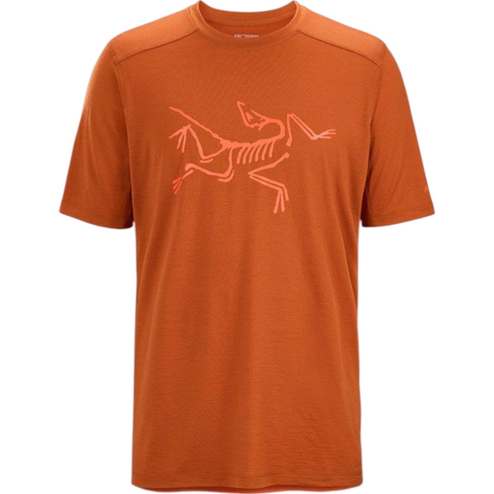 Arc'teryx T Shirt Uomo Ionia Lana Merino Manica Corta Logo Arancione Media *Difetti